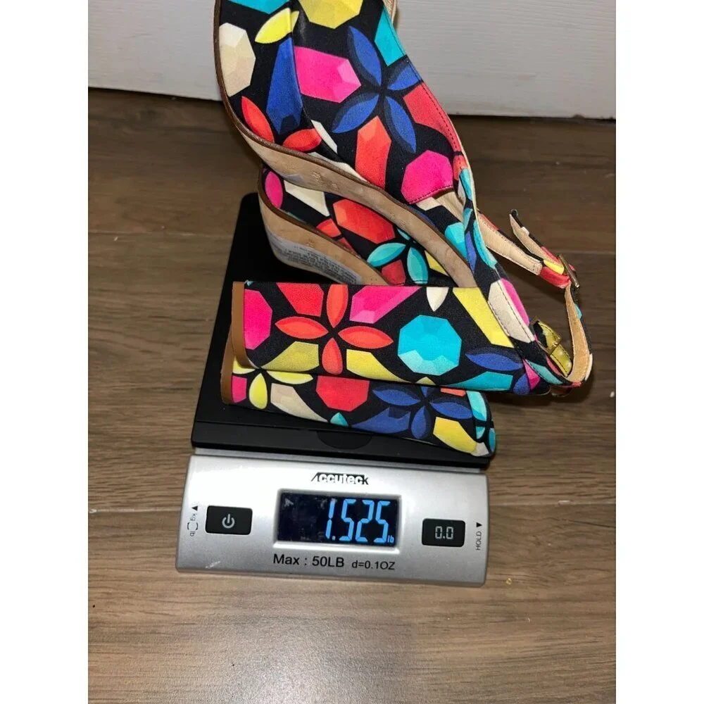 Kate Spade Multicolour Slingback Platform Heels Peep Toe Sandel Women's tSize 7